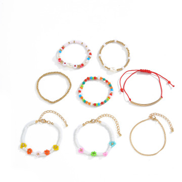 Wholesale Fashion Jewelry Bohamian Colorful Simple Bead Bracelets Set